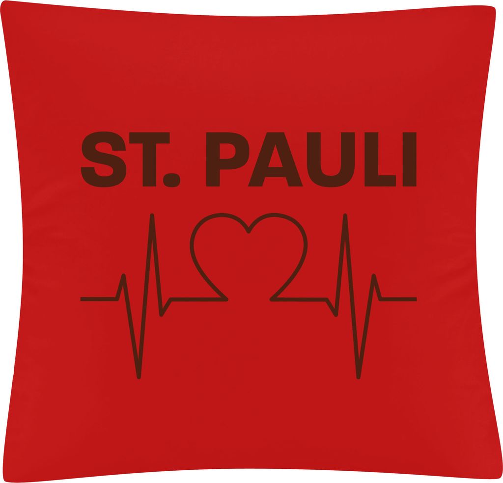multifanshop Kissenbezug - St. Pauli - Herzschlag, rot, Größe one size