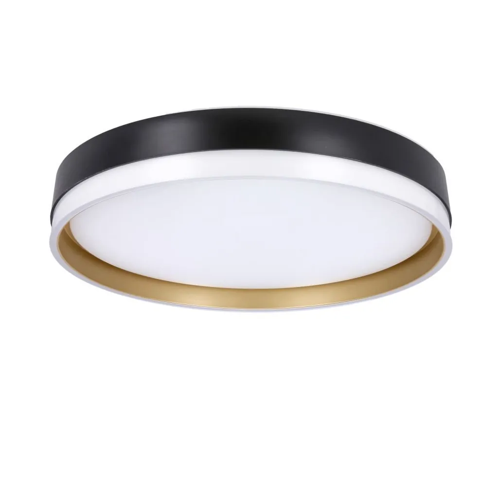 Luminaire Plafond FLORIDA LED 38cm - 24W, 4000K - Noir, Blanc, Doré Chic