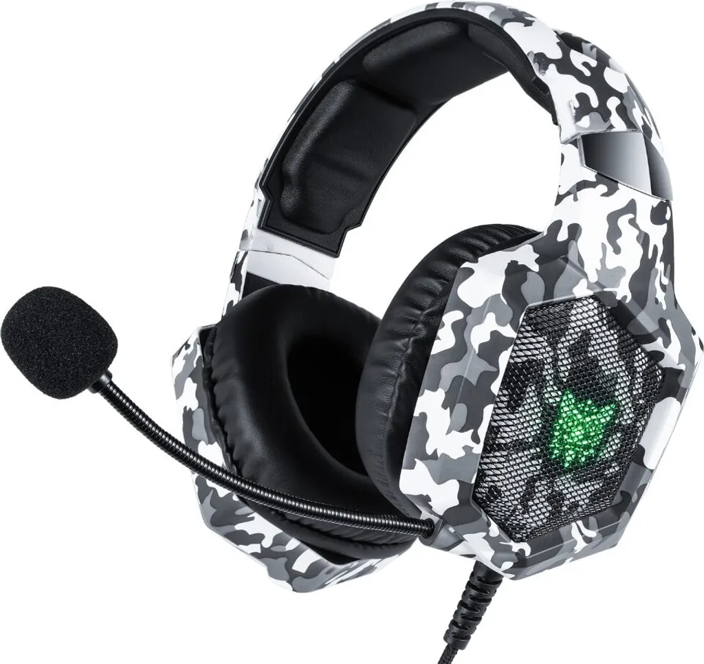 Casque Gaming K8 PS4 Camouflage Neige - Micro Antibruit pour PC et Xbox