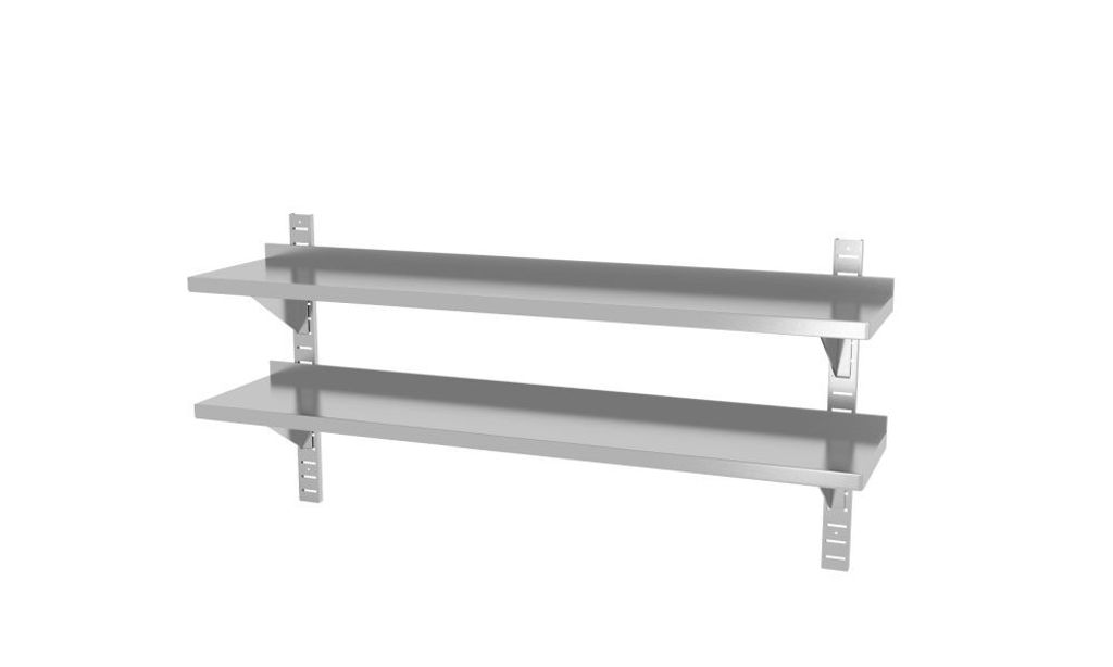 HENDI Doppelwandregal, einstellbar, mit 2 Halterungen, 1400x300x(H)600mm
