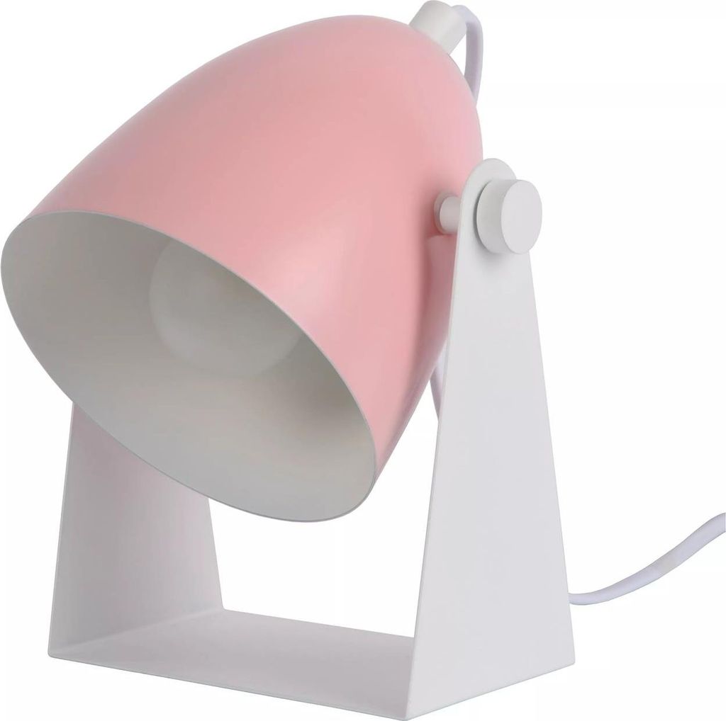 Schreibtischlampe Rosa Weiß schwenkbar klein H: 20,5 cm Modern Metall E14 Tischleuchte Tischlampe
