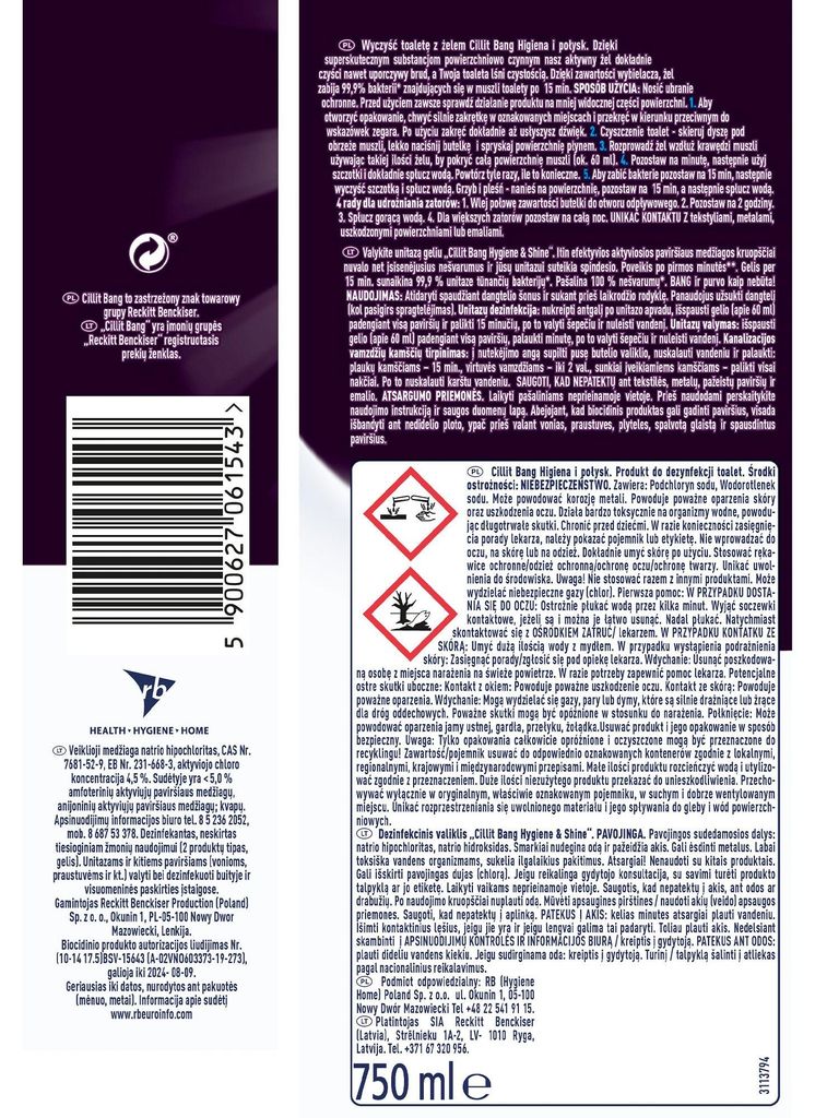 Cilit Bang 5900627061543, WC (Toilette), Reinigungsmittel Produktbild 