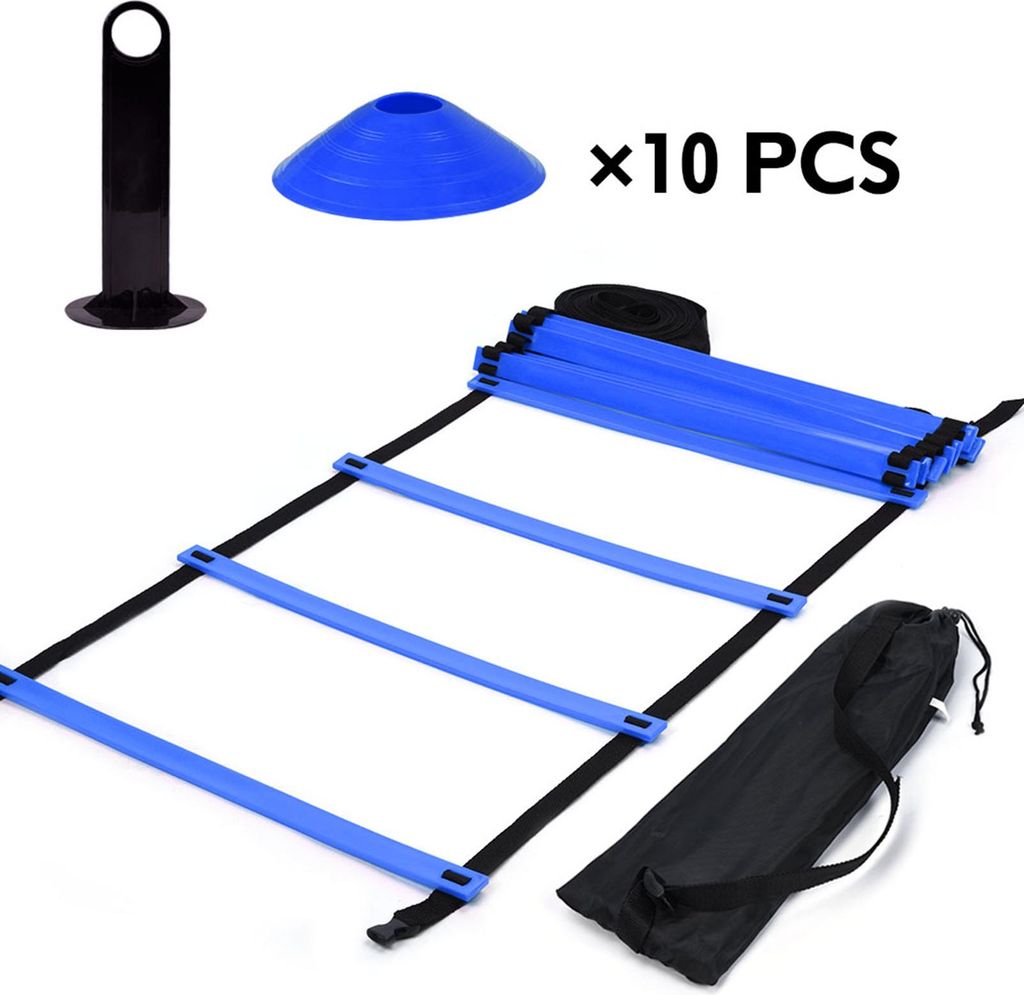 Speed Agility Train Kit, 19 Fuß Flachleiter 10pcs Disc -Kegel für sportliches Training