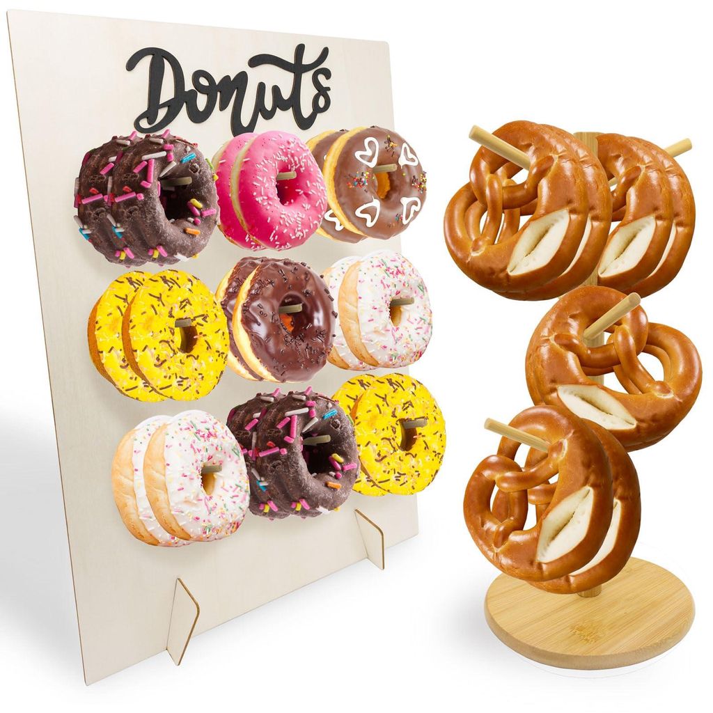 2er-Set Holz-Donutständer, wiederverwendbar, für Feste