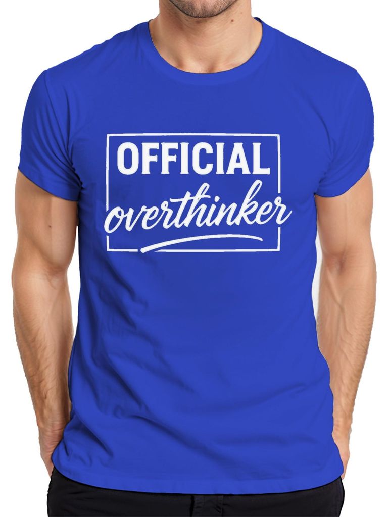 Official overthinker Geschenk Introvertierter Denker Geburtstag Herren T-Shirt, Blau, 3XL