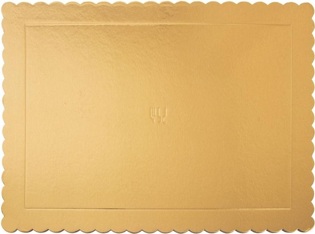 Plateau à cake rectangulaire 40x30 cm en carton doré Image du produit 