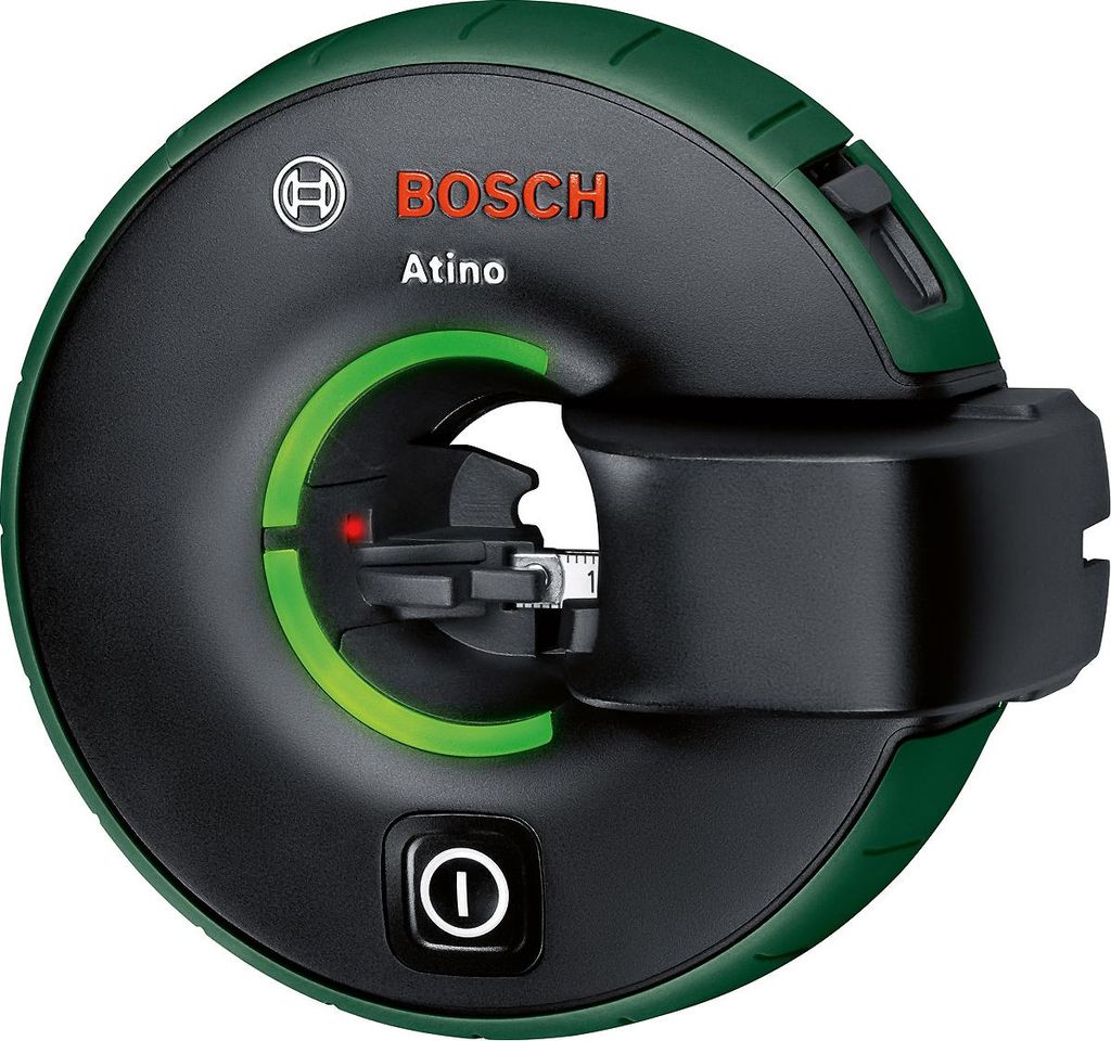 A Bosch Atino laser level device is shown against a white background.