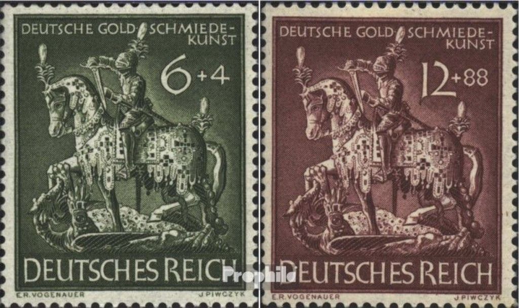 Briefmarken Deutsches Reich 1943 Mi 860-861 (kompl.Ausg.) gestempelt Goldschmiedekunst