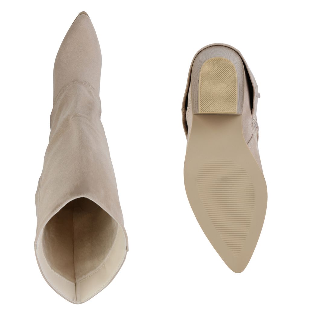 VAN HILL Damen Cowboystiefel Gefüttert - 6,5cm Absatz Kunstleder