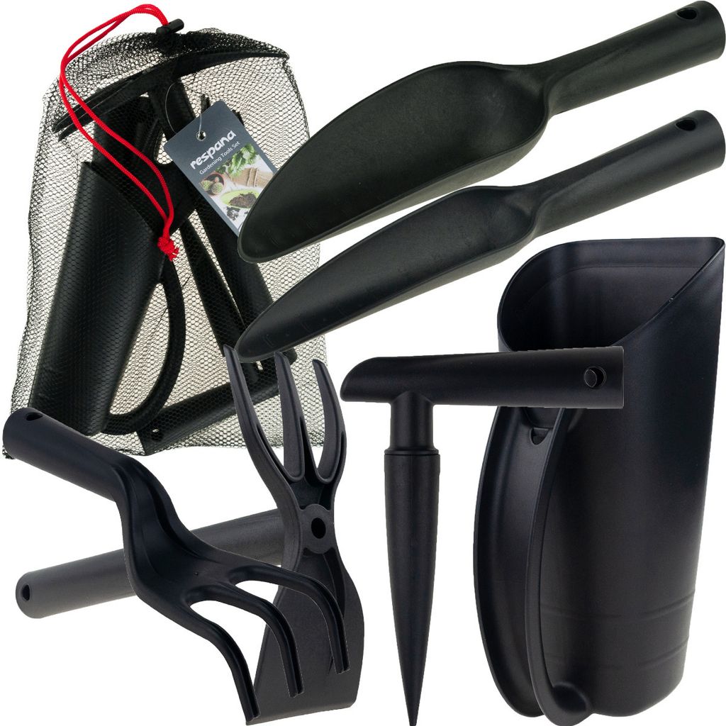 Gartenwerkzeug-Set 6-in-1 – Harke, Schaufel, Gartenhacke – Produktbild 