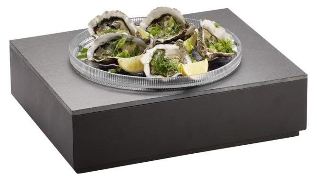 APS 19187 GN 1/2 Naturschieferplatte THE GRID - 32,5 x 26,5 cm, mit 6 Ausschnitten Ø 8,5 cm, GN System