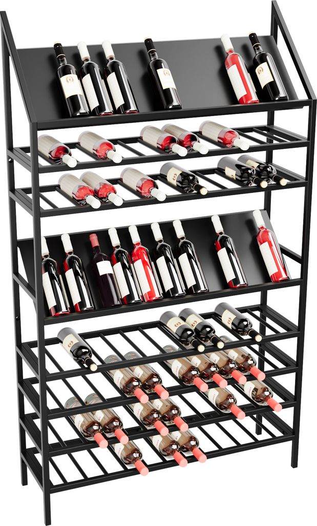 MetaloPro Weinregal Rioja – Schwarzes Metall-Flaschenregal Für 104 Weinflaschen, Robustes Design, Ideal Für Küche, Keller Oder Bar – 170x100...