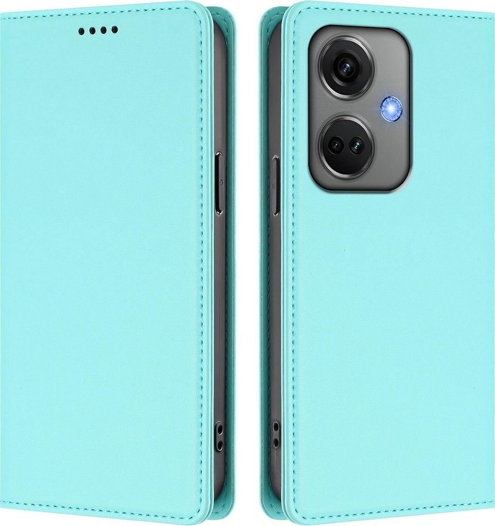 Handyhülle für OnePlus Nord CE3, Kunstleder Klapphülle Stoßfeste Magnetische Hülle mit Ständer Türkis