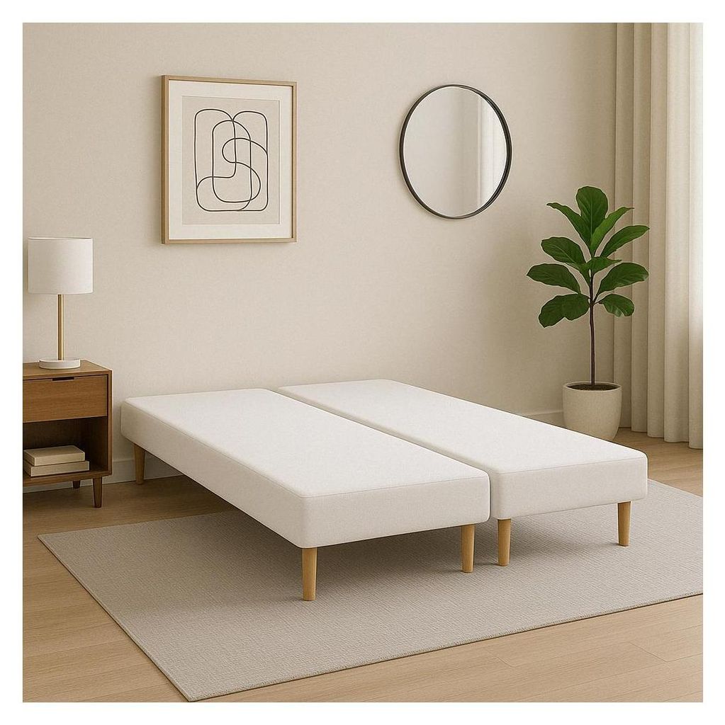 Lot de 2 Sommiers Tapissiers Blanc 70x190 Ensemble 140x190 Image du produit 