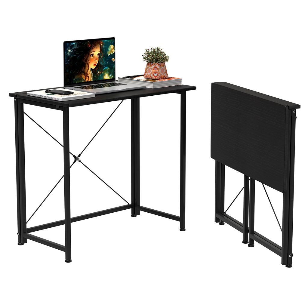 Klapptisch - 80x45x74cm Schreibtisch Bürotisch Computertisch Tisch Klappbar Schwarz