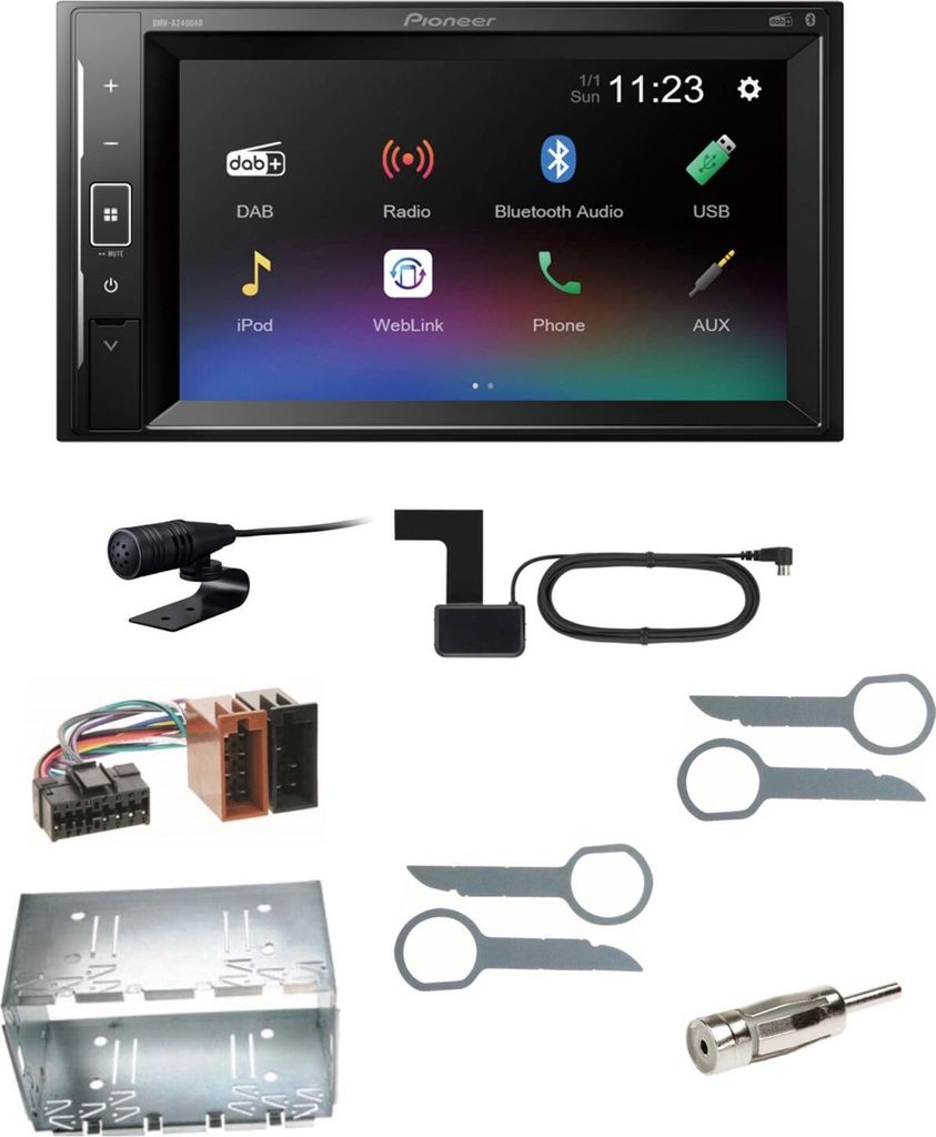 Pioneer DMH-A240DAB Bluetooth USB MP3 DAB+ Einbauset für Mercedes ML W163
