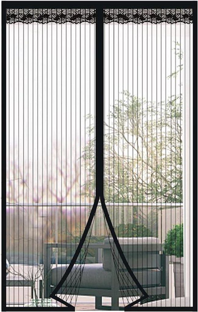 Magnetische Balkondeur 100cm*230cm, Anti-Muggen, Ultra-Fin, Magneetschließer, ohne Bohren, für Balkon, Schlafzimmer, schwarz