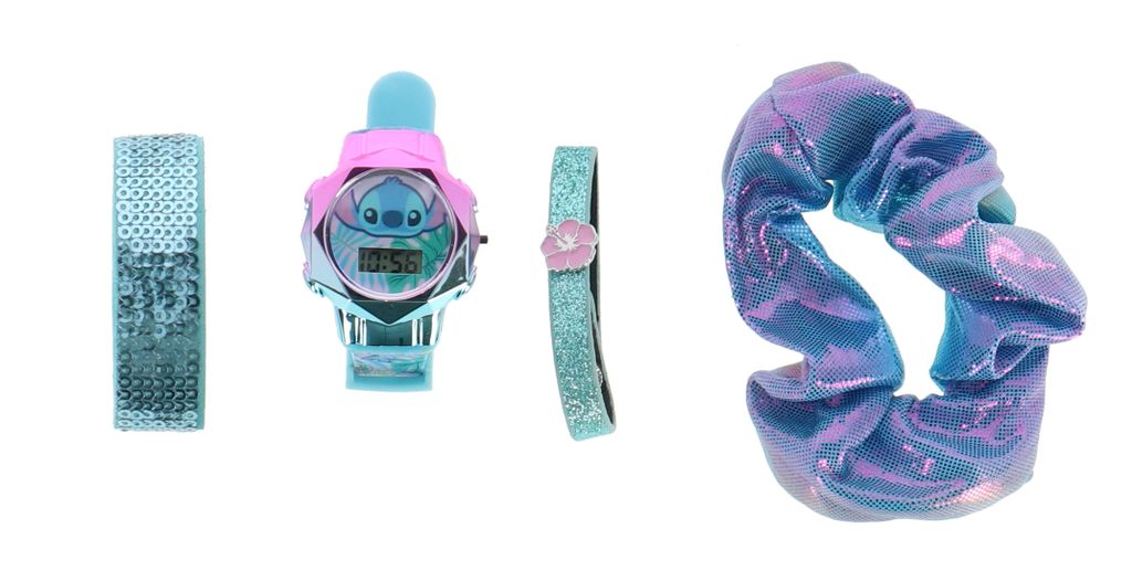 Stitch LCD Uhr Geschenk Set