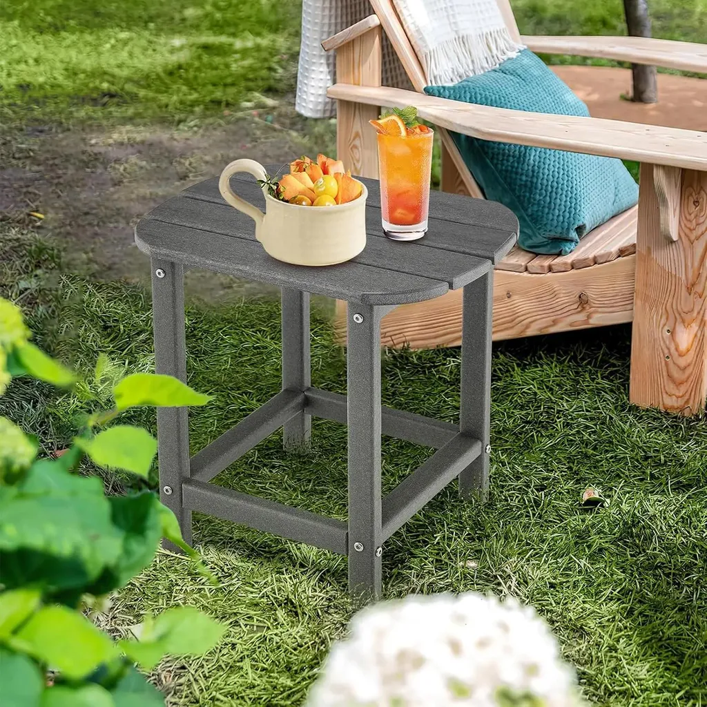 Tables d'extérieur résistantes aux intempéries et UV - Lot de 2 Gris - 3