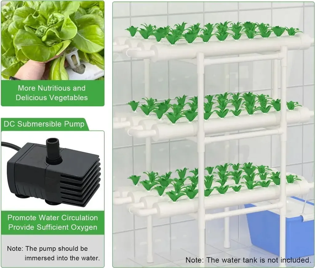 Système Hydroponique 108 Plantes avec Pompe : Design Compact à 3 Couches