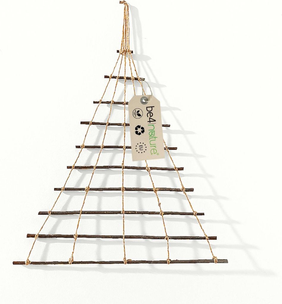 be4nature Holz Weihnachtsbaum zum Aufhängen 60 cm x 70 cm Tannenbaum Wanddeko Hängedeko Adventskalender Wandschmuck als Weihnachtsdeko aus Holz