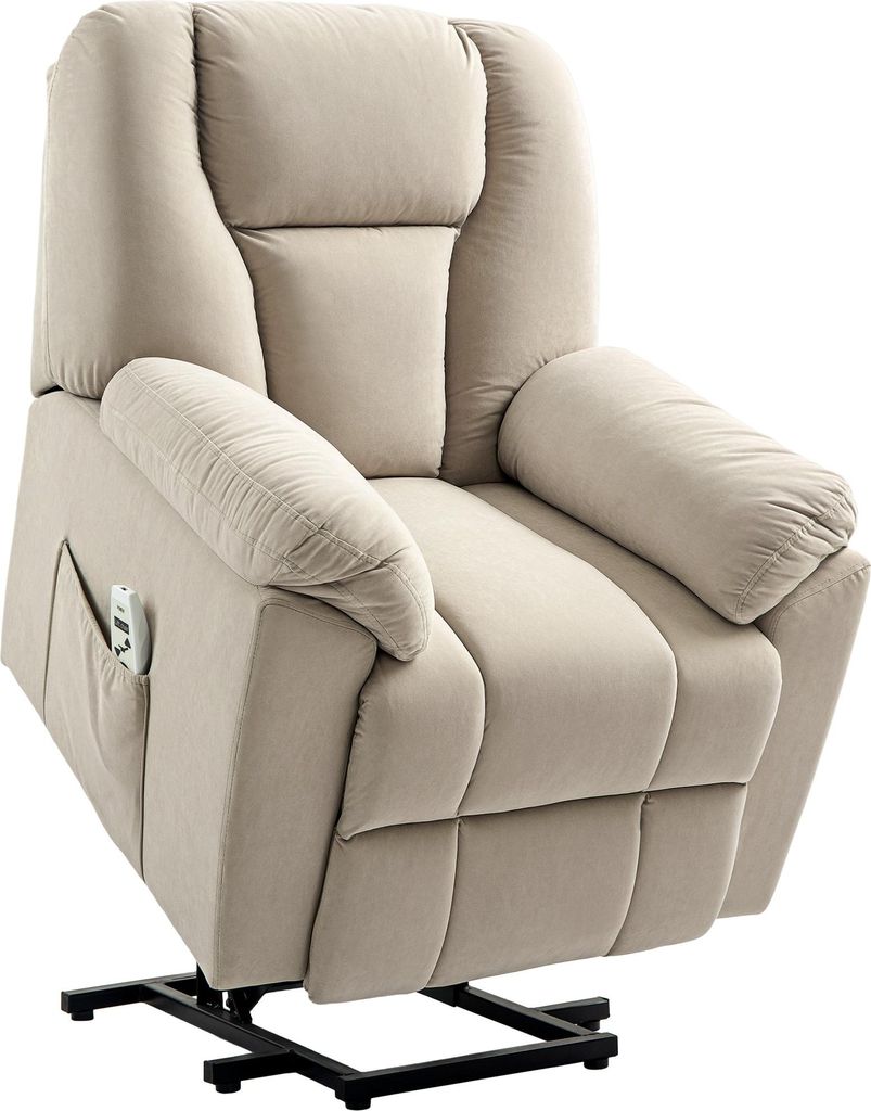 HOMCOM Elektrischer Relaxsessel mit Massage- und Heizfunktion, elektrischer Relaxsessel mit verstellbarer Rückenlehne, USB-Anschlüssen, Fernbedie...