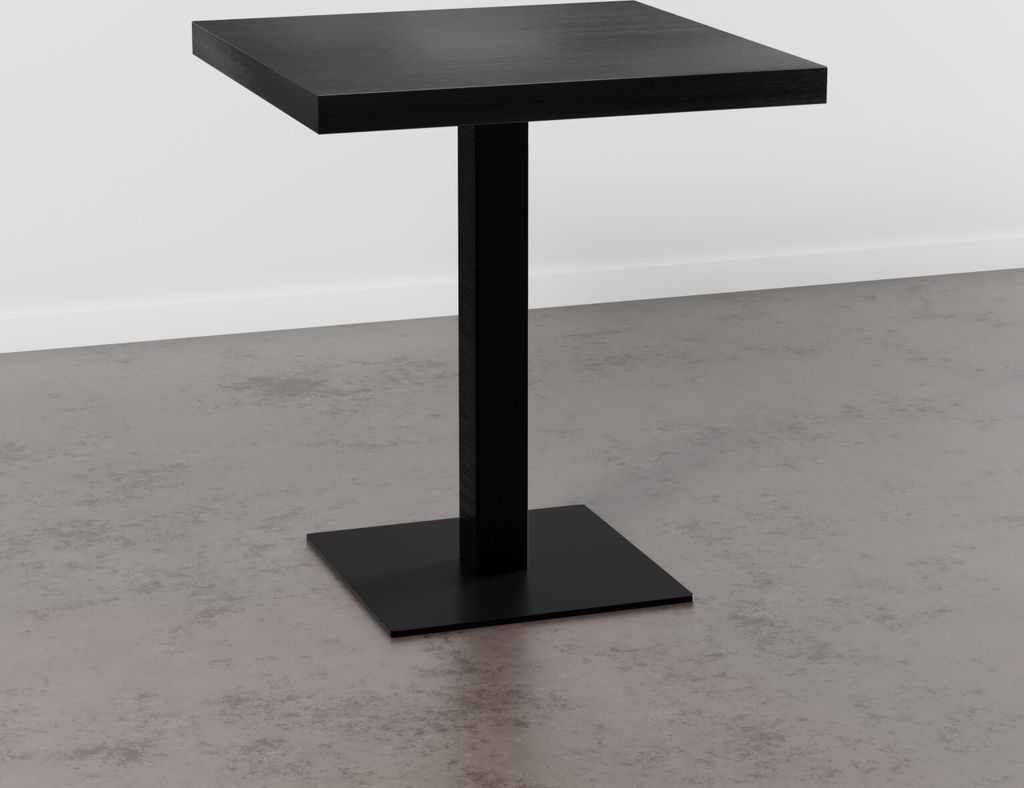 Bistrotisch 70x70 cm | Dunkle Holzoptik | Gusseisen Gestell Gastro Tisch