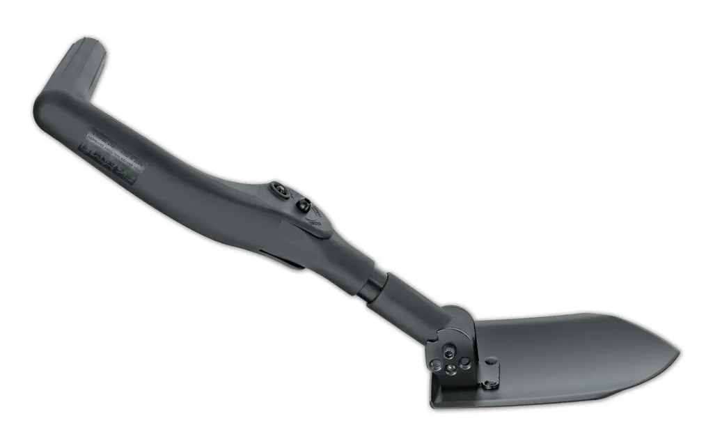Bêche pliante robuste en acier noir avec housse de transport tactique - 2