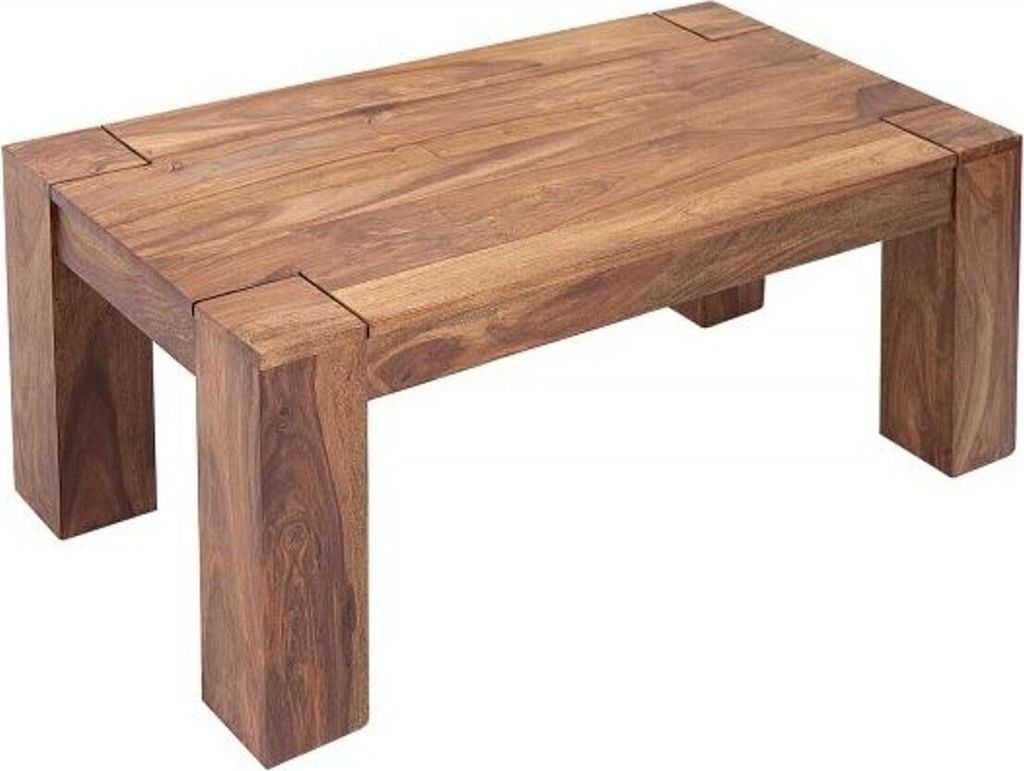 Casa Padrino Designer Massivholz Couchtisch Natur 100 x H. 40 cm - Massivholz - Salon Wohnzimmer Tisch