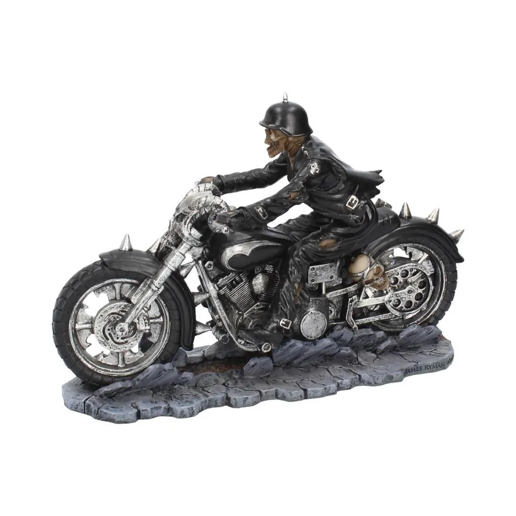Figurine Squelette Biker L'enfer sur l'Autoroute Déco Rock 20cm - 3