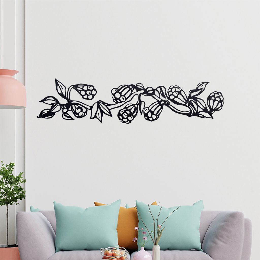 Blume - Ranken Wandtattoo in 6 Größen - Wandaufkleber Wall Sticker - Dekoration, Küche, Wohnzimmer, Schlafzimmer, Badezimmer