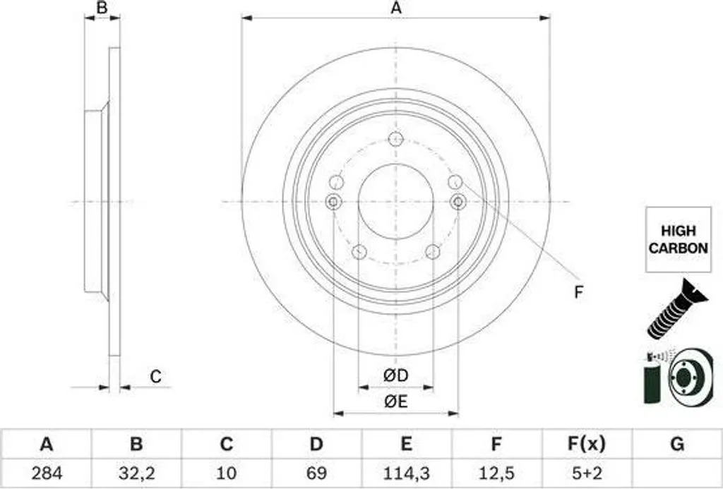 Stop Vibrations Freinage HYUNDAI Kona OS : Disques BOSCH 284mm x2