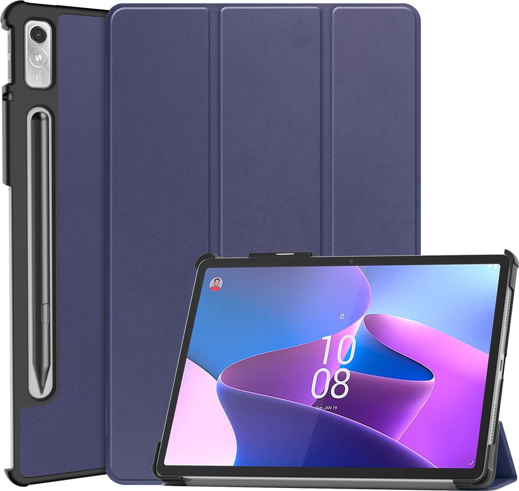 Case2go - Hülle kompatibel mit Lenovo Tab P11 Pro 2nd Gen - Mit AutoWake-Funktion - Kunstleder TPU Tablet Case Schutzhülle - Dunkelblau