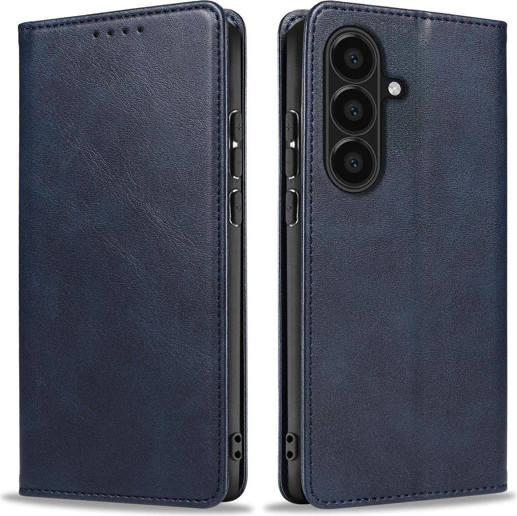 Handyhülle für Samsung Galaxy A57 5G Kunstleder Flip Cover Hülle Handytasche Case Kartenfach Farbe: Blau