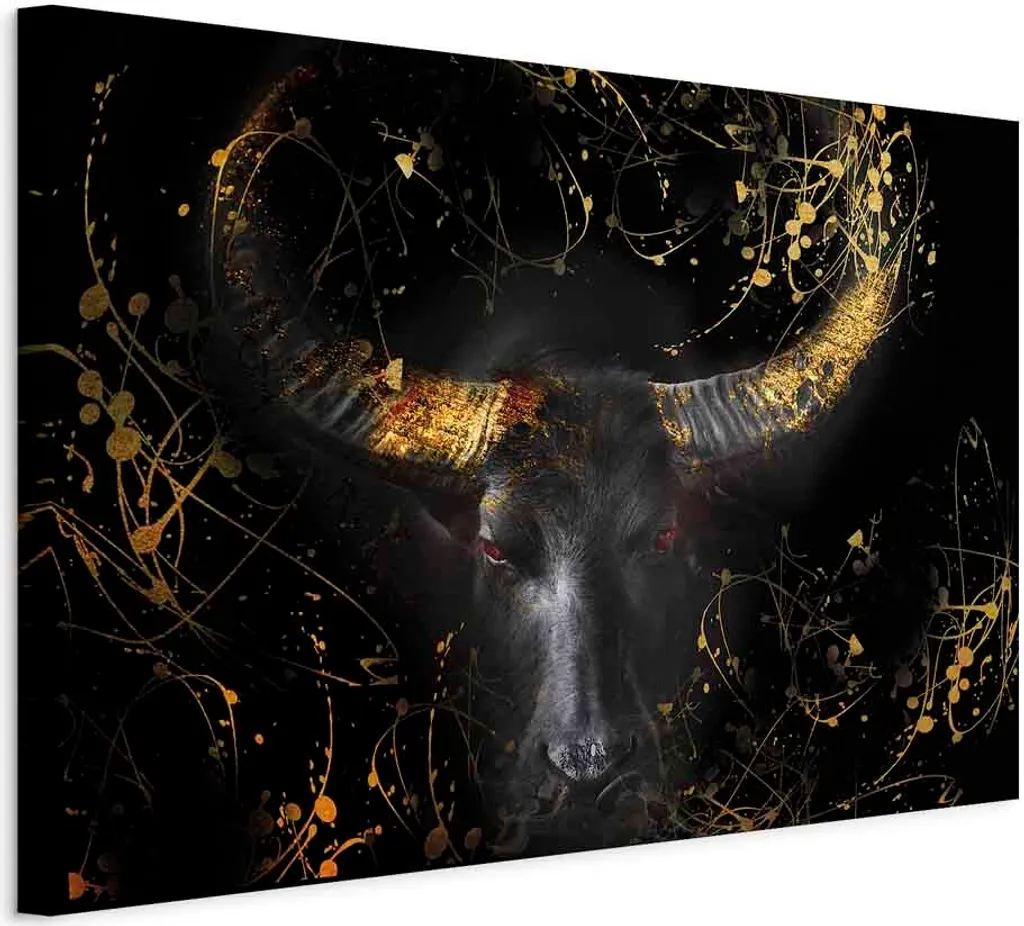 Quadro su Tela Toro Infuriato 60x40 cm - Terza Variante | Arredo Moderno