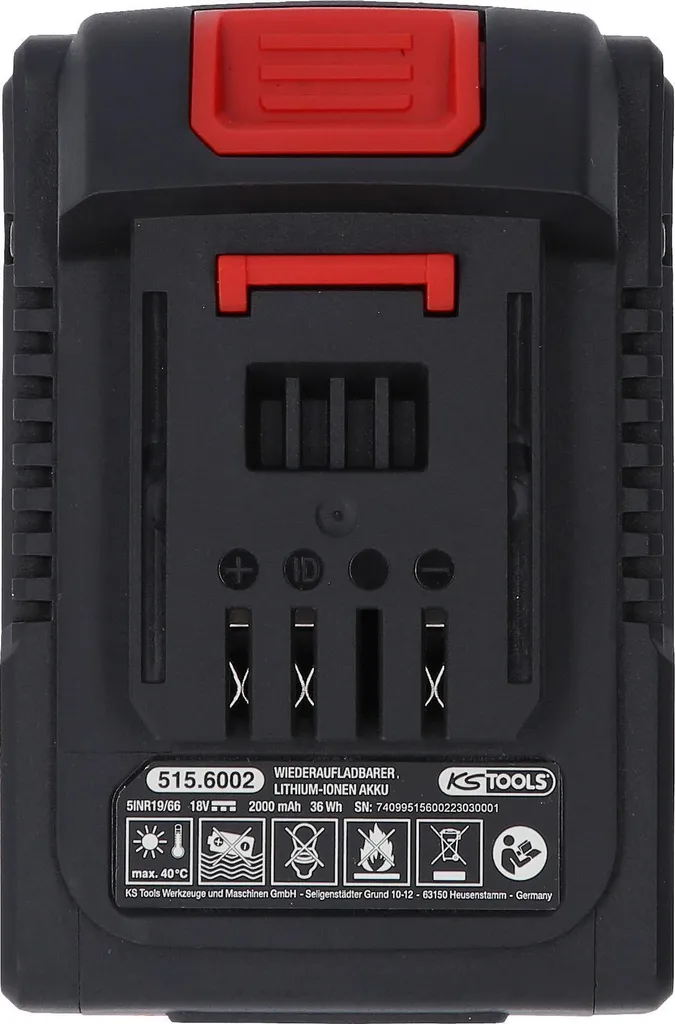 KS TOOLS eMONSTER Batteria 18V 2.0Ah 515.6002 - Ricambio Originale - 4