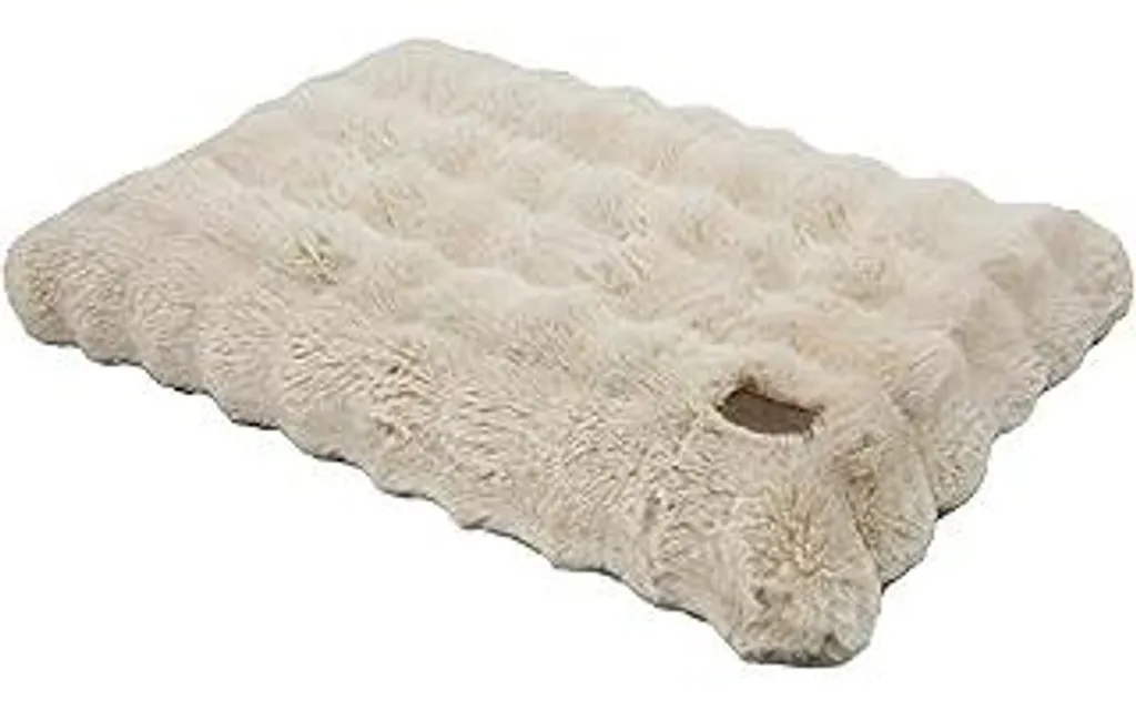 BingoPaw Letto per cani di grossa taglia lavabile: 90x60x10 cm Cuscino per cani morbido e soffice Tappetino in peluche per cani di taglia grande e media, materasso per cani impermeabile, sfoderabile e antiscivolo, beige, L
