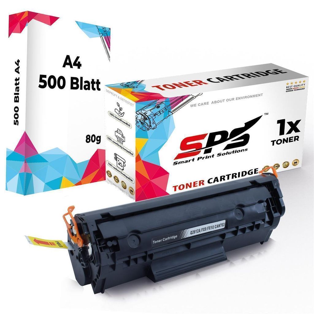 1x Toner 12A Q2612A Schwarz Kompatibel für HP Laserjet 3015 + DIN A4 Druckerpapier 500 Blatt