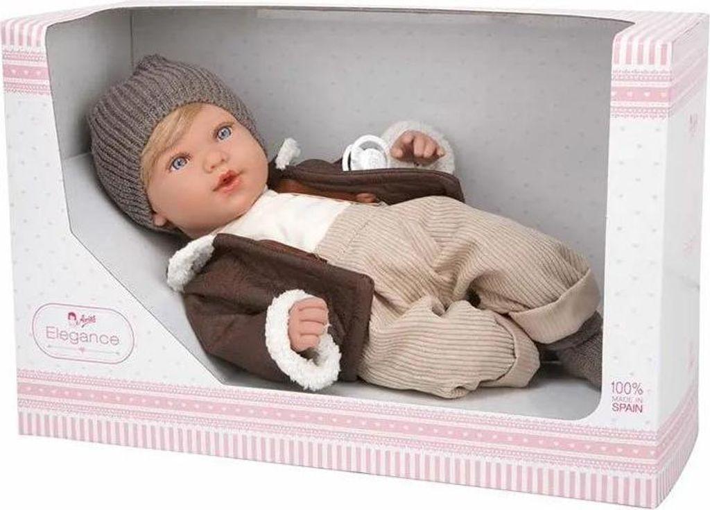 Baby-Puppe Arias Elegannce Iria Braun Grau 45 cm Produktbild 
