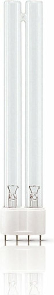 A studio shot of a Philips UVC TUV PL-L 36W lamp.