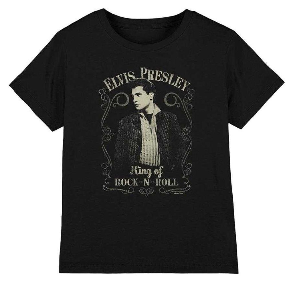 Elvis Presley - "Rock Legend" T-Shirt für Kinder TV33077 (152-158) (Schwarz)