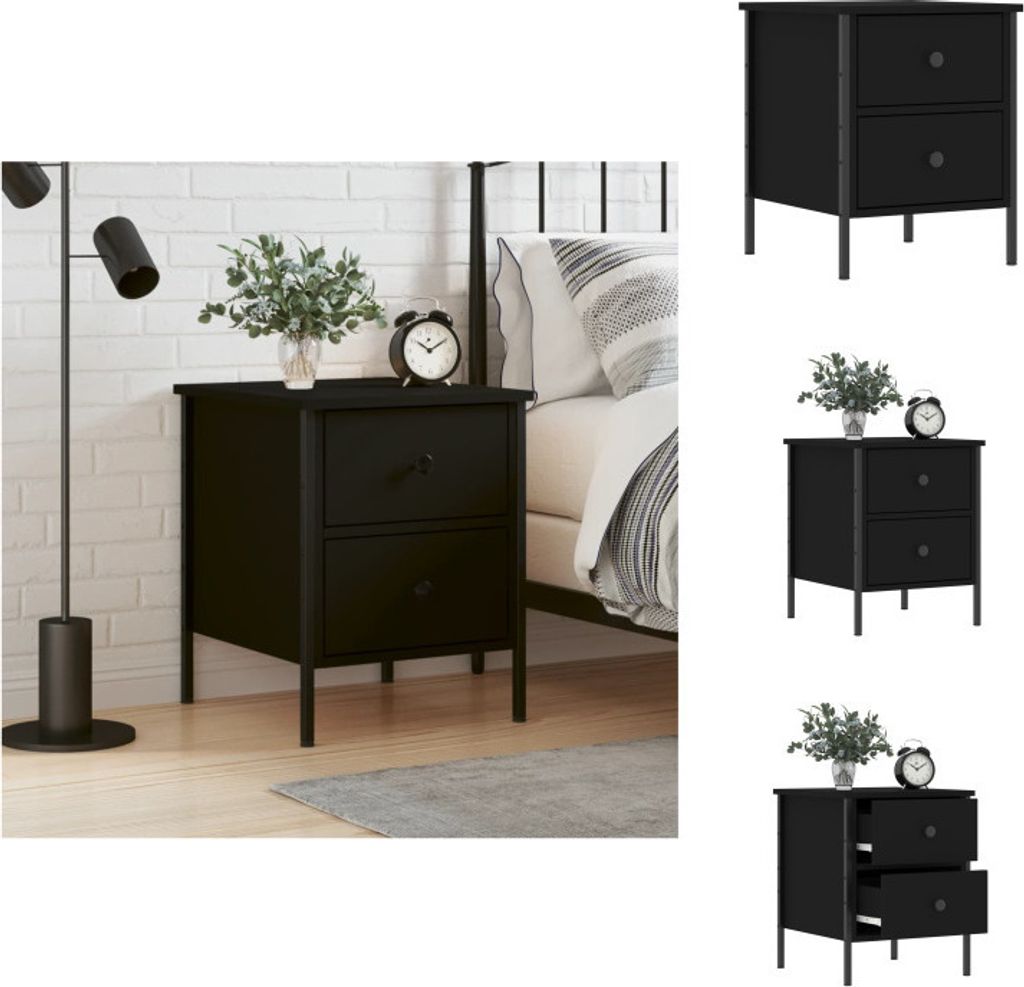 vidaXL Nachttisch Schwarz 40x42x50 cm Holzwerkstoff - Nachttische