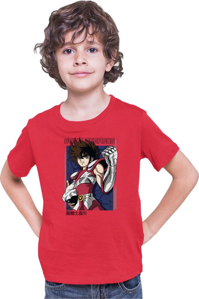Kinder T-Shirt Japan Anime Manga Saint Anime Seiya Pegasus Seiya 04 Pegasus Seiya, 9-11 Jahr - 140 / Rot