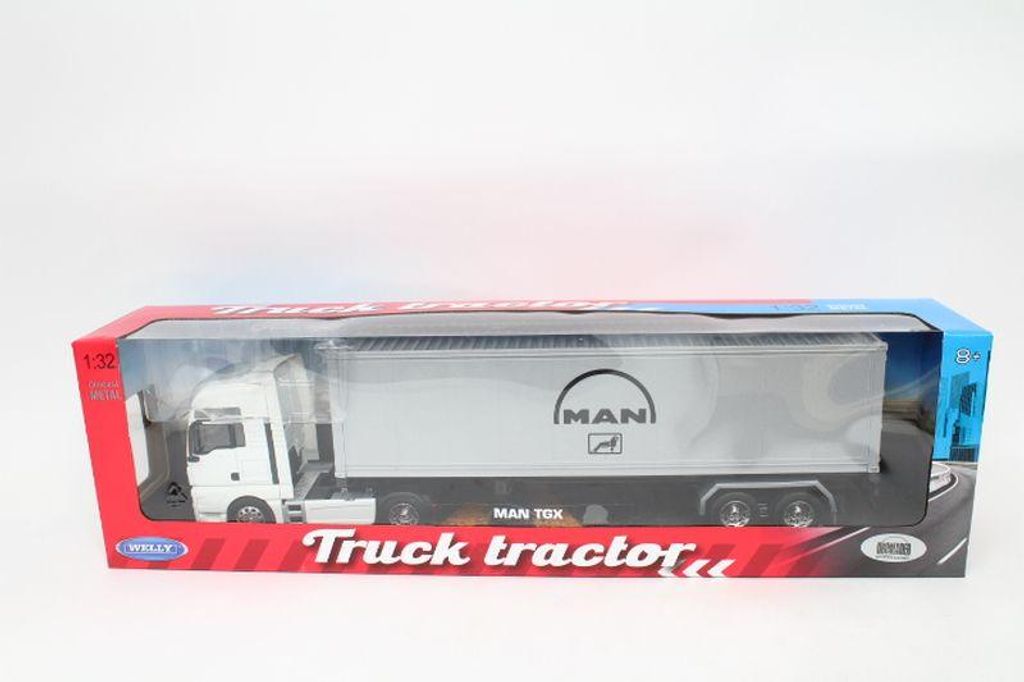 Modello 1:32, MAN TGX, trattore bianco - semirimorchio Immagine del prodotto 