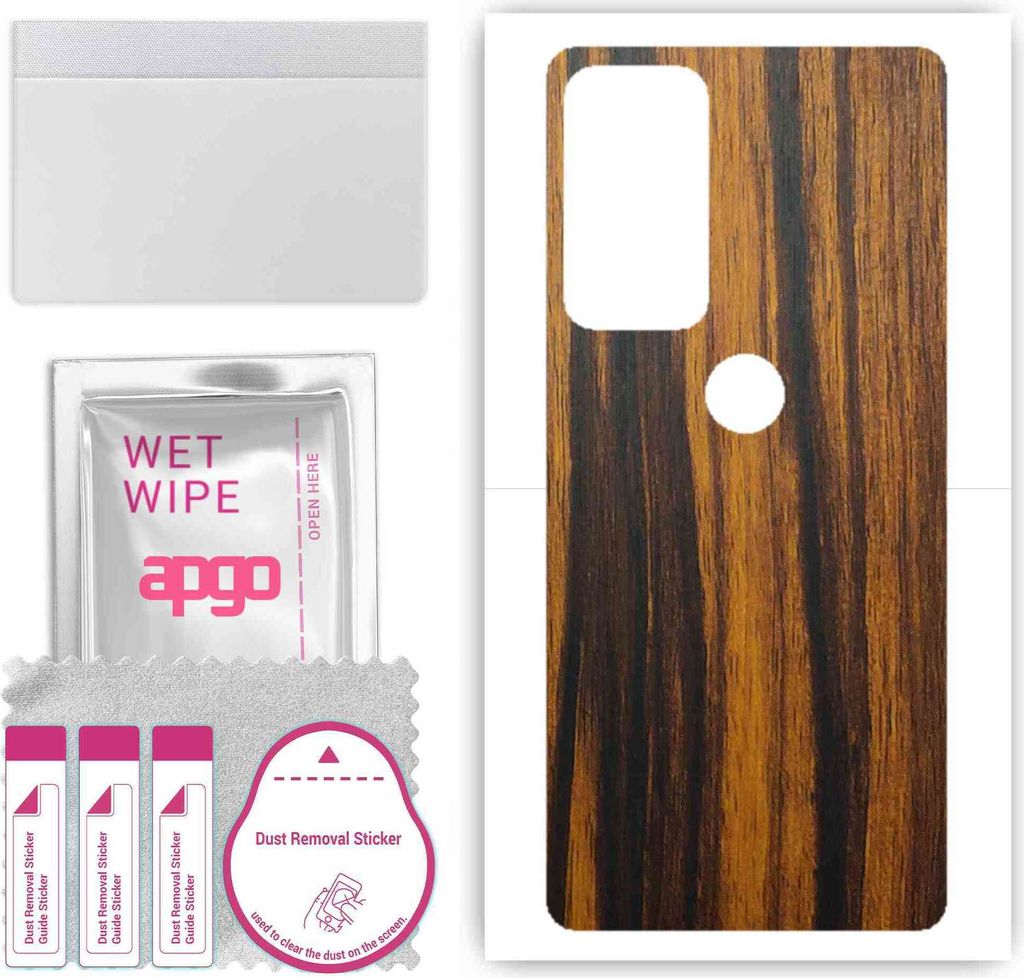 apgo Rückseite Schutzfolie, Skin, kompatibel mit Motorola Edge 20, Hinten Displayschutzfolie aus Vinylfolie, kratzfest, einfache Montage - Tigerwood