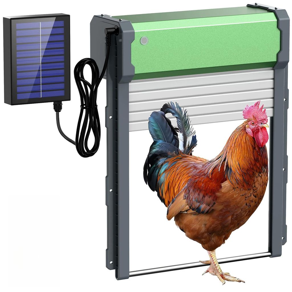 Hühnerklappe - Automatischer Türöffner - Solarbetrieben - Timer - Fernbedienung - Robust und langlebig