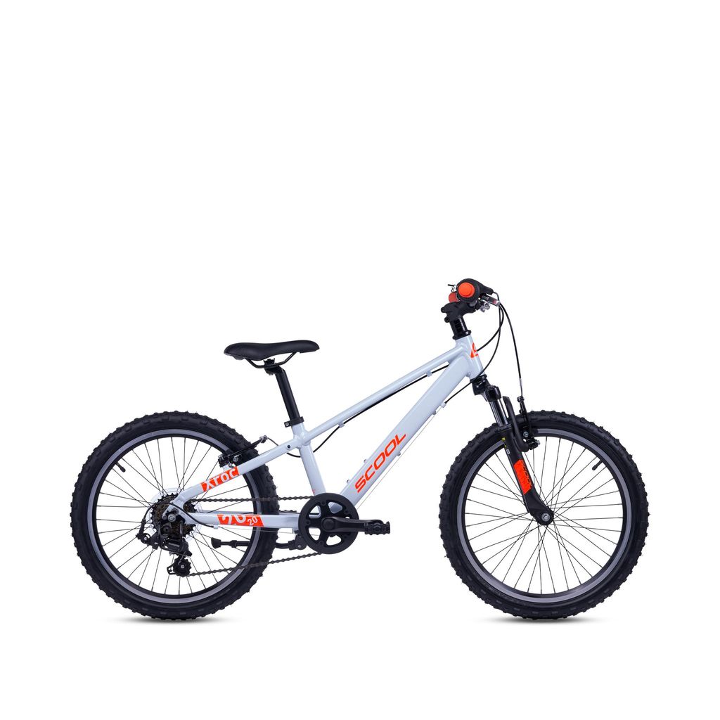20 Zoll Kinderfahrrad, 7-Gang, MTB Kinderfahrrad, S’COOL Xroc pro, ab 6–10 Jahre, 115–135 cm, Grau/Neonorange