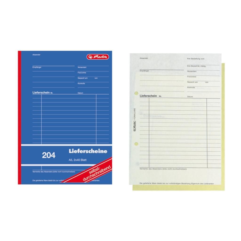Two different types of delivery note forms are shown side-by-side against a white background.