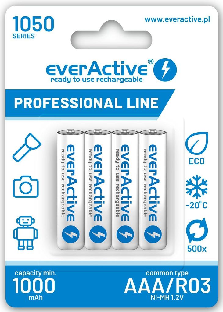 Rechargeable batteries everActive Ni-MH R03 AAA 1050 mAh Immagine del prodotto 