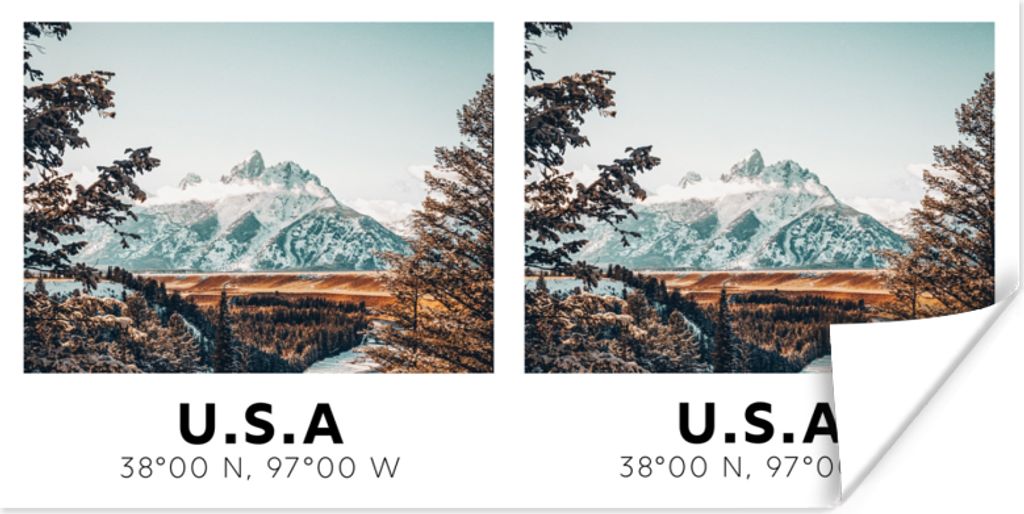 MuchoWow Poster Amerika - Rocky Mountains - Bäume 80x40 cm - Wanddeko